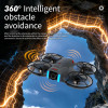 Квадрокоптер AE21 – дрон с камерой, БК моторами, FPV, пультом с экраном 4.3", избеганием препятствий 360°, оптическим позиционированием, до 11 минут полета, до 100 м, черный